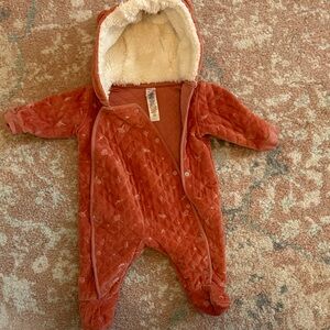 Nordstrom Quilted Kids Footie in Warm Rust